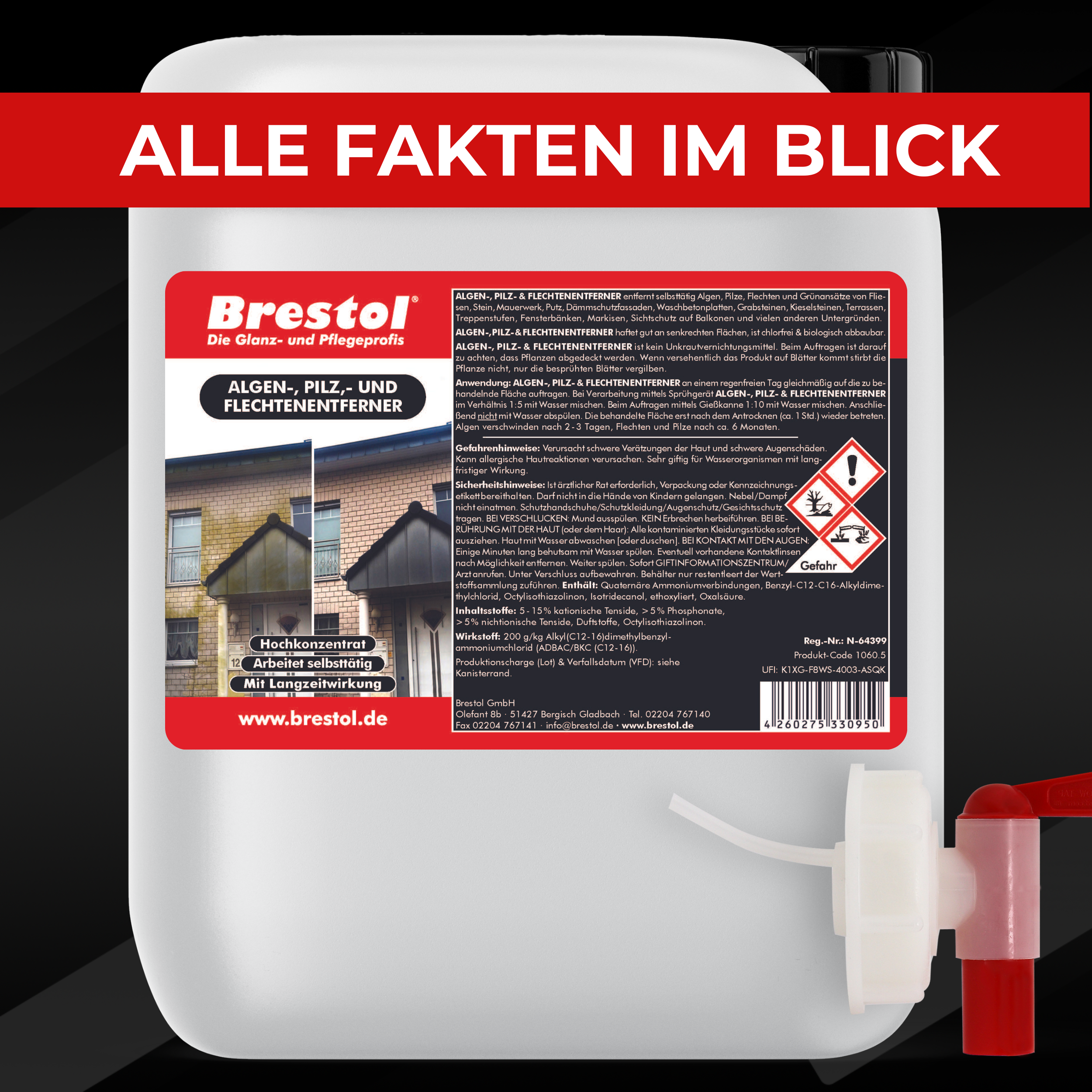 Algenentferner Flechtenentferner Kanister Infobild 6 Brestol