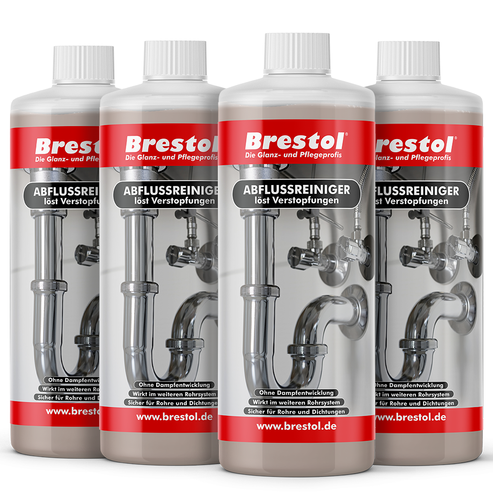 Abflussreiniger Rohrreiniger Abflussfrei 1000 ml 4er Set Brestol