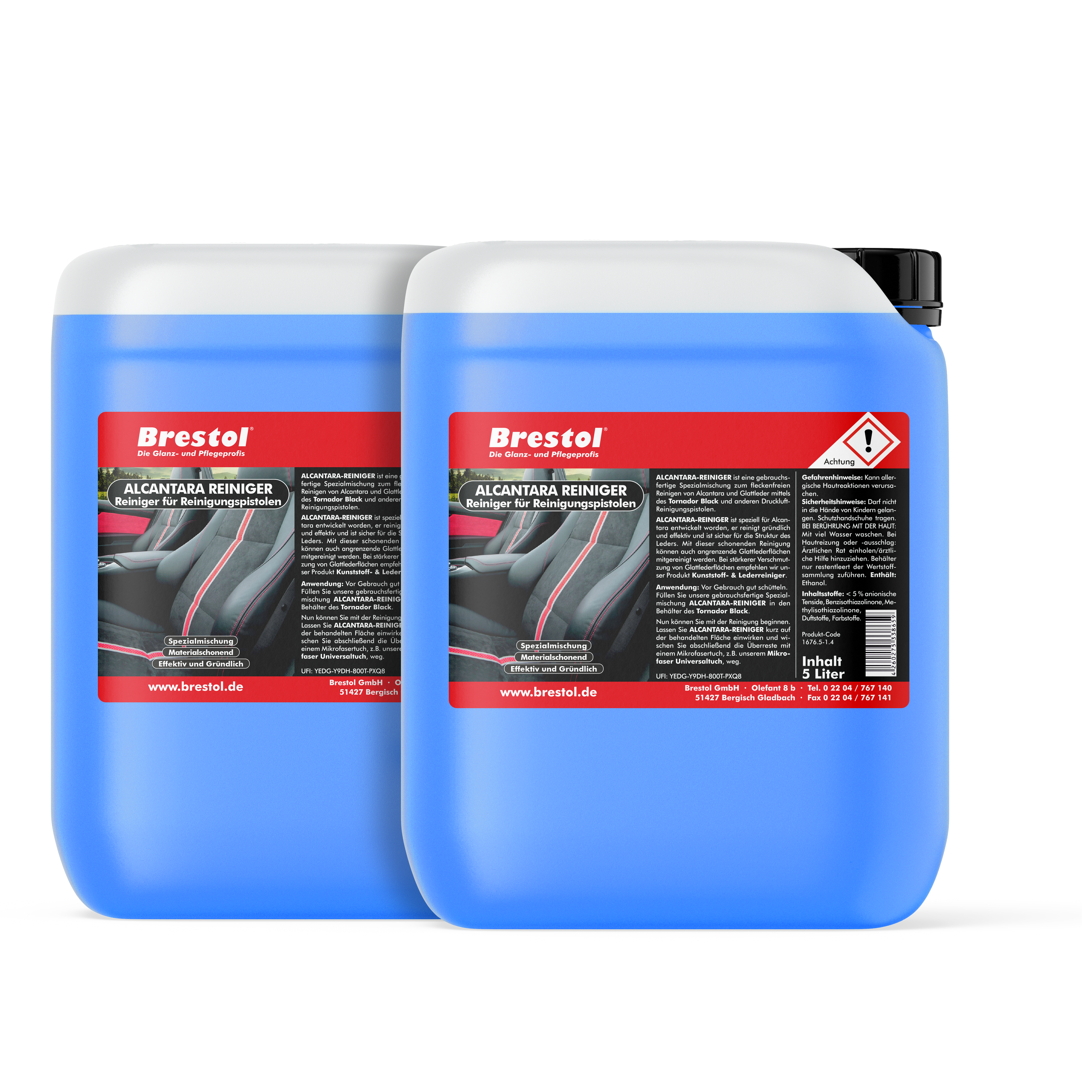 Alcantara Reiniger fuer Reinigungspistolen 10 Liter Brestol