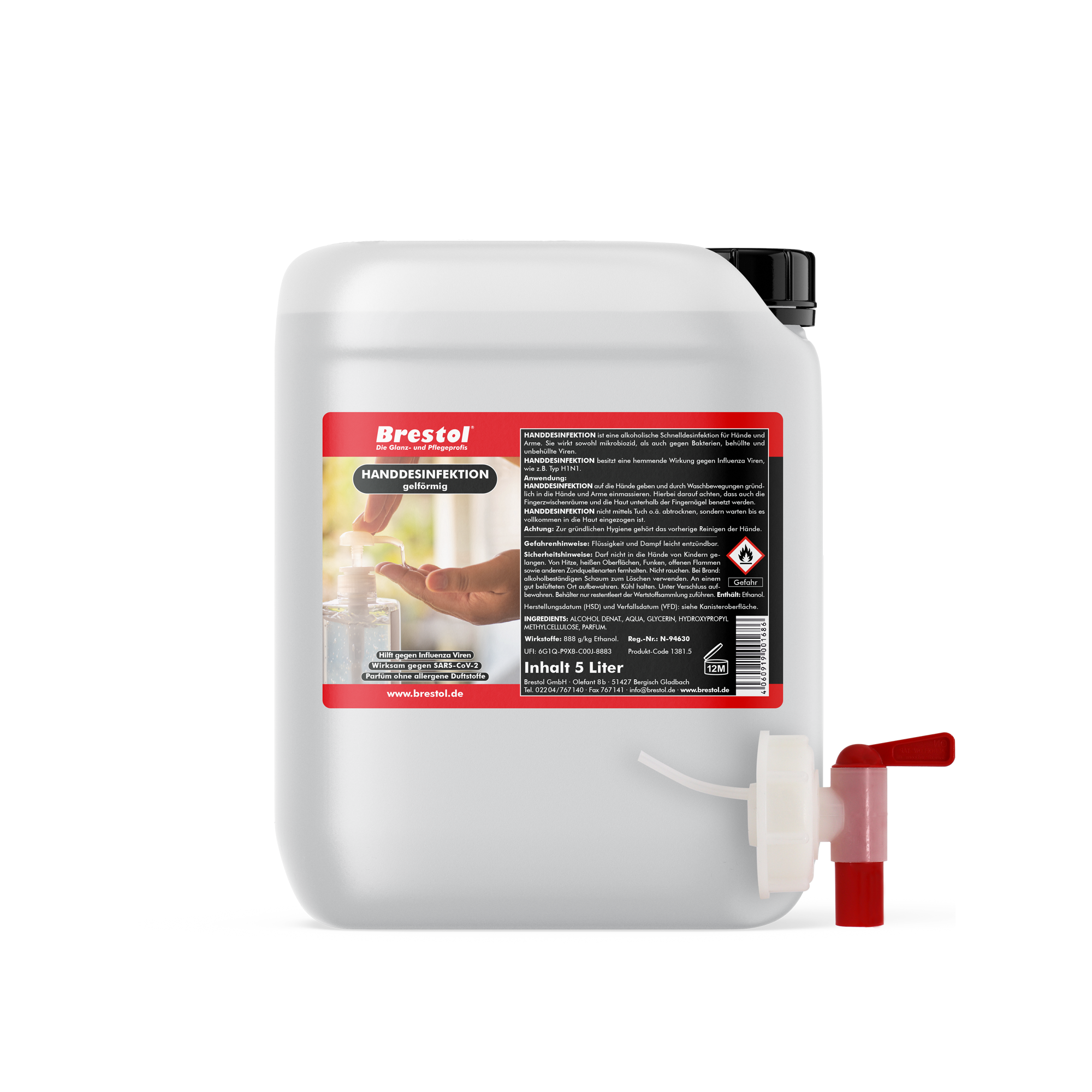 handdesinfektion gelfoermig 5 liter