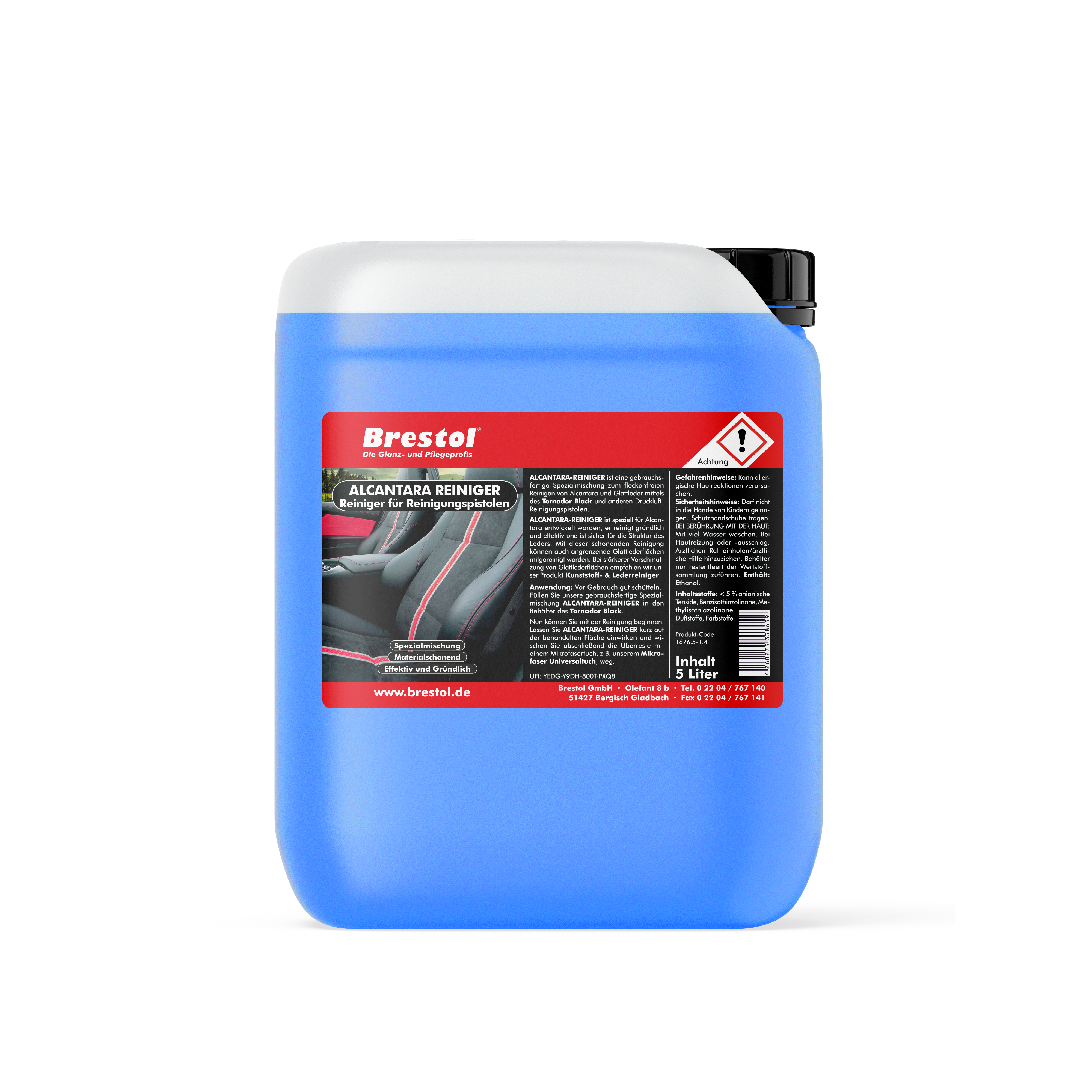 Alcantara Reiniger fuer Reinigungspistolen 5 Liter Brestol