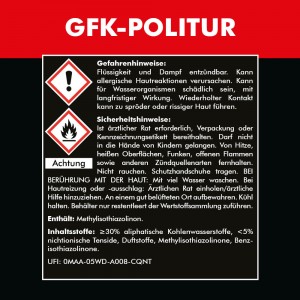 GFK-Politur 4x 750 ml Poliertuch Schwamm Set