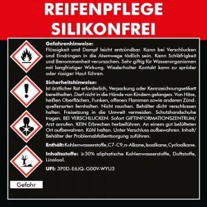 REIFENPFLEGE silikonfrei 2x 500 ml + Polierschwamm