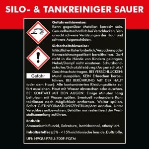 SILO- & TANKREINIGER SAUER 3x 1000 ml + Schrubber & Eimer