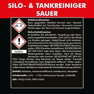 SILO- & TANKREINIGER SAUER 4x 1000 ml + Schrubber & Eimer